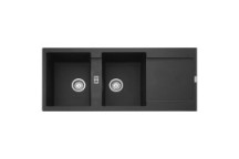 FRANKE MRG621 MARIS INSET DBL BOWL SINK 1160X500 ONYX BLACK