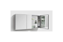 CLEAR CUBE MIRROR CABINET 3-DOOR ALUMINIUM 1250x660x127mm