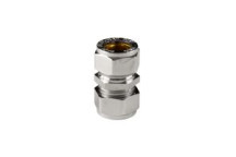 BRASS COMPRESSION STRAIGHT COUPLER CHROME PLATED 15mm CXC