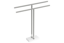 BATHROOM BUTLER 9185POLS DOUBLE TOWEL STAND - 900MM POLISHED