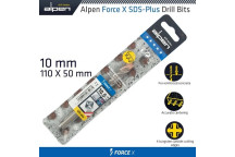 ALPEN FORCE X 10x110mm SDS PLUS DRILL BIT X4 CUTTING EDGES