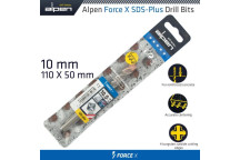 ALPEN FORCE X 10x110mm SDS PLUS DRILL BIT X4 CUTTING EDGES