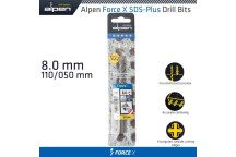 ALPEN FORCE X 8x110mm SDS PLUS DRILL BIT X4 CUTTING EDGES