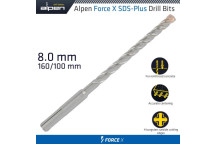 ALPEN FORCE 8x160mm SDS PLUS DRILL BIT X4 CUTTING EDGES