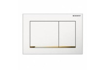 GEBERIT 115.080.KK.1 OMEGA30 DUAL FLUSH ACTUATOR PLATE WHITE/GOLD