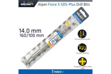 ALPEN FORCE X 14x160mm SDS PLUS DRILL BIT X4 CUTTING EDGES