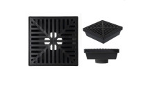RAINDRAIN LITE 250X250mm PP GRATE & HOUSING L/D - BLACK 097754