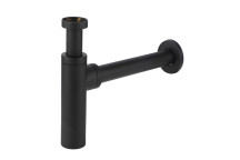 PLUMLINE ROUND BOTTLE TRAP INCL TAILPIPE & BUNG MATT BLACK 32x32mm