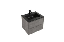 CLEAR CUBE ENZO BASIN WITH OVERFLOW MATT BLACK 600x480x25mm