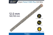 ALPEN FORCE X 12x160mm SDS PLUS DRILL BIT X4 CUTTING EDGES