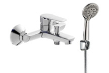 PLUMLINE MENSA W/T BATH MIXER INCL H/SHOWER HOSE BRACKET CP 15mm