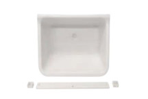 COLOUR TAP WASH TROUGH WASTE & BRACKETS WHITE 40LT WT 480X420MM