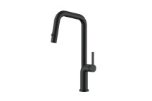 MERELLI DUO2 SINK MIXER & PULL-OUT NOZZLE 1TH MATT BLACK S/S