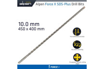 ALPEN FORCE X 10x450mm SDS PLUS DRILL BIT X4 CUTTING EDGES