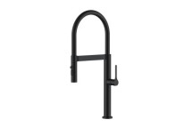 MERELLI TRI3 SINK MIXER & PULL-OUT NOZZLE 1TH MATT BLACK S/S