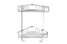 PLUMLINE MAHALE 2 TIER CORNER SHOWER CADDY S/STEEL