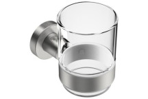 BATHROOM BUTLER 4632BRSH TUMBLER & HOLDER BRUSHED SS