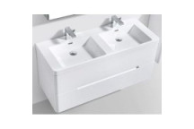 CLEAR CUBE MILAN/VENICE BASIN WITH OVERFLOW WHITE GLOSS 1200x480x500mm