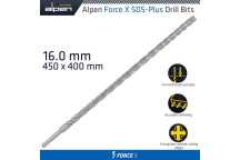 ALPEN FORCE X 16x450mm SDS PLUS DRILL BIT X4 CUTTING EDGES