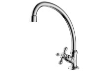 PLUMLINE TUDORA PREP BOWL PILLAR TAP & SPOUT CP 15mm