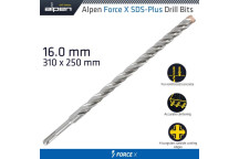 ALPEN FORCE 16x310mm SDS PLUS DRILL BIT X4 CUTTING EDGES