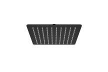 PLUMLINE ULTRATHIN MATT BLACK SQUARE SHOWER ROSE 250x250mm
