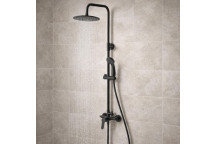 PLUMLINE MENSA EXPOSED SHOWER MIXER & COLUMN SET BLACK 15mm