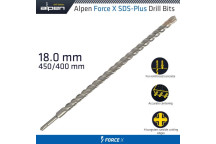 ALPEN FORCE X 18x450mm SDS PLUS DRILL BIT X4 CUTTING EDGES