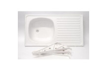 COLOUR TAP SINK WASTE & BRACKETS WHITE KS 800X435MM