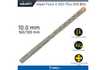 ALPEN FORCE 10x160mm SDS PLUS DRILL BIT X4 CUTTING EDGES