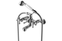 PLUMLINE TUDORA BATH MIXER WALLTYPE INCL HANDSHOWER CP 15mm