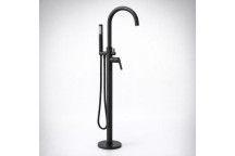 PLUMLINE MENSA BATH MIXER & H/SHR FREESTANDING 15mm BLACK