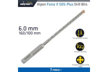 ALPEN FORCE 6x160mm SDS PLUS DRILL BIT X4 CUTTING EDGES