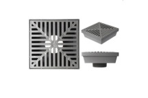 RAINDRAIN LITE 250X250mm PP GRATE & HOUSING L/D - GREY 097755