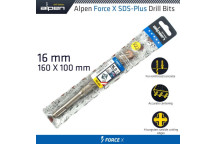 ALPEN FORCE 16x160mm SDS PLUS DRILL BIT X4 CUTTING EDGES