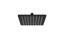 PLUMLINE ULTRATHIN MATT BLACK SQUARE SHOWER ROSE 200x200mm