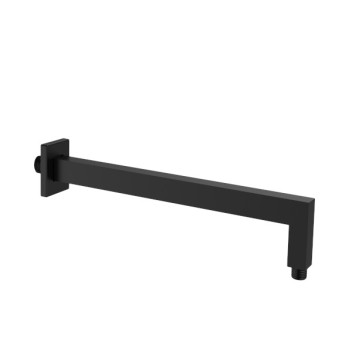 PLUMLINE MATT BLACK SQUARE SHOWER ARM LONG 15x400mm