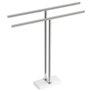 BATHROOM BUTLER 9185POLS DOUBLE TOWEL STAND - 900MM POLISHED