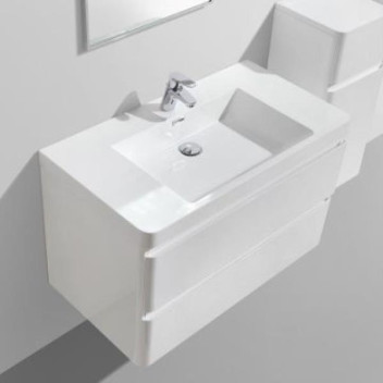 CLEAR CUBE MILAN 1TH BASIN ONLY FOR CABINET WHITE 900x480x50mm