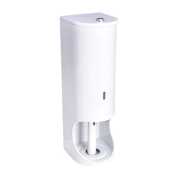 TOILET ROLL HOLDER LOCKABLE WHITE 3 ROLL TR3A SQUARE