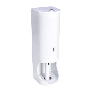 TOILET ROLL HOLDER LOCKABLE WHITE 3 ROLL TR3A ROUND