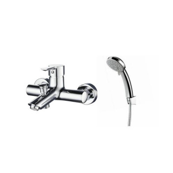 PLUMLINE CYGNUS W/T BATH MIXER INCL H/SHOWER HOSE BRACKET CP 15mm