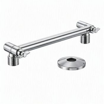 PLUMLINE ADJUSTABLE CP BRASS SHOWER ARM & FLANGE 15mm MxM