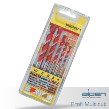 ALPEN MULTICUT DRILL BIT SET 5PC (4,5,6,8,10mm)