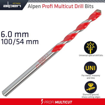 ALPEN PROFI MULTICUT DRILL BIT 6x100mm