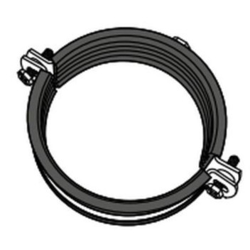 VALSIR VS0396092 GALV PIPE CLIP M10 WITH ANTI VIBRATION STRIP 160mm