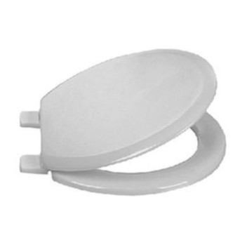 PLUMLINE WOODEN TOILET SEAT with NYLON HINGE WHITE