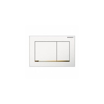 GEBERIT 115.080.KK.1 OMEGA30 DUAL FLUSH ACTUATOR PLATE WHITE/GOLD