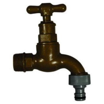 PROCLOSE GARDEN HOSE TAP 15X20mm & COUPLING BROWN PC15BT