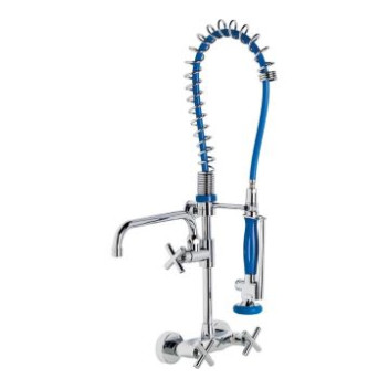GENEBRE PRE RINSE W/T MIXER & SPOUT inc HANDSPRAY 715mm (H) 1818 04